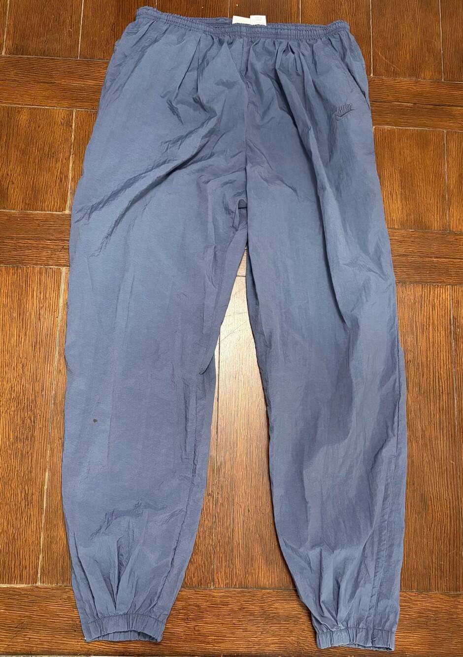 Vintage Nike Nylon Track Pants Baggy 90s Blue Size XL